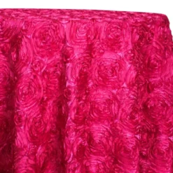 Rose Satin (3D) Table Linen in Fuchsia