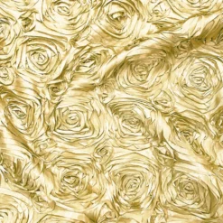 Rose Satin (3D) Table Linen in Gold