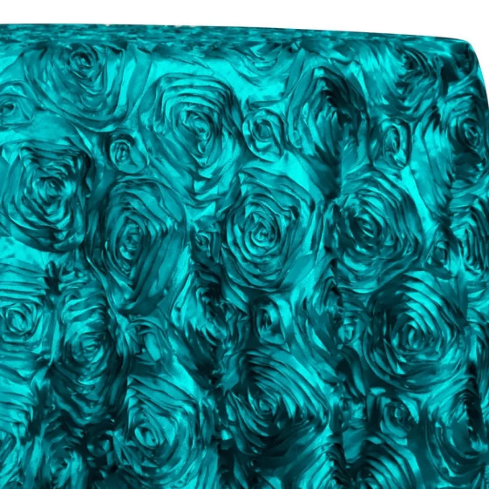 Rose Satin (3D) Table Linen in Jade