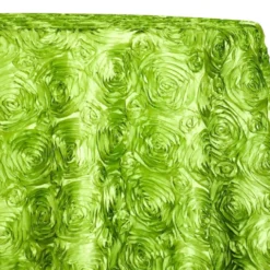 Rose Satin (3D) Table Linen in Lime
