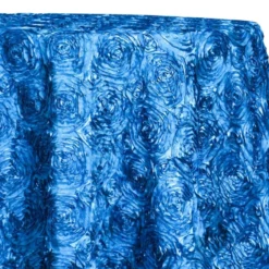 Rose Satin (3D) Table Linen in Peacock
