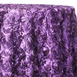 Rose Satin (3D) Table Linen in Purple