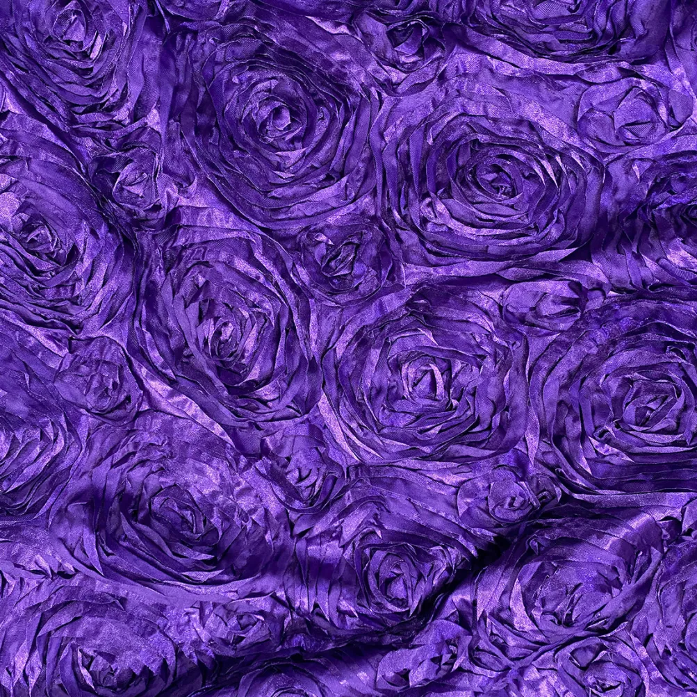 Rose Satin (3D) Table Linen in Purple