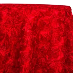Rose Satin (3D) Table Linen in Red