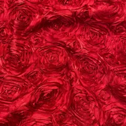 Rose Satin (3D) Table Linen in Red
