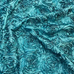 Rose Satin (3D) Table Linen in Turquoise/L