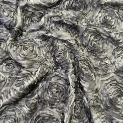 Rose Satin (3D) Table Runner in Charcoal