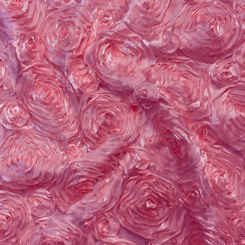 Rose Satin (3D) Table Runner in Dark pink
