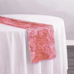 Rose Satin (3D) Table Runner in Dusty Rose