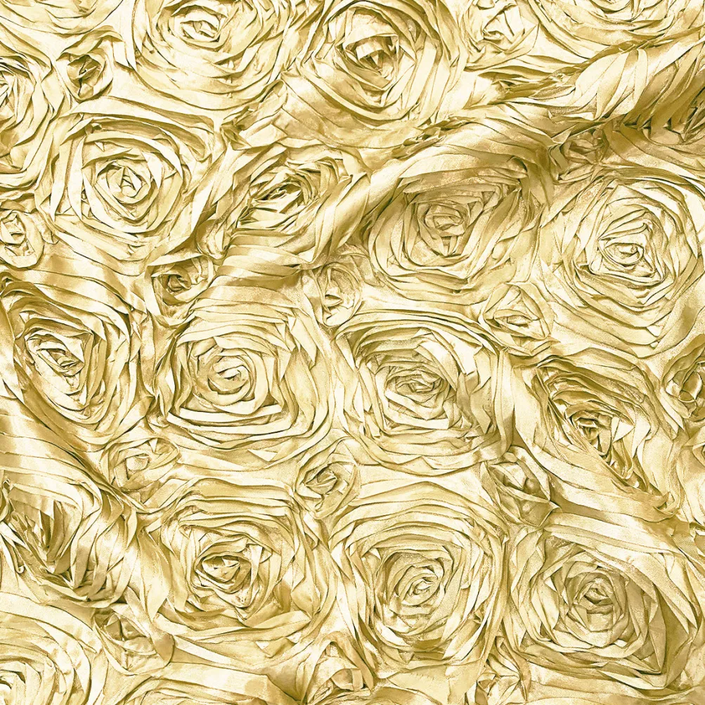 Rose Satin (3D) Table Runner in Gold