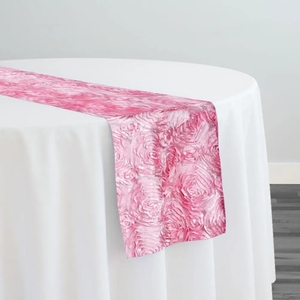 Rose Satin (3D) Table Runner in Pink D 157