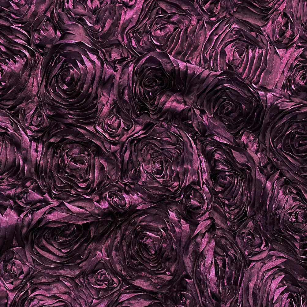 Rose Satin (3D) Table Runner in Raisin