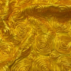 Rose Satin (3D) Table Runner in Yellow
