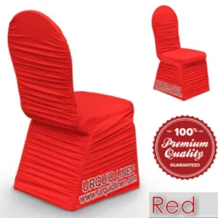 Roughed Spandex Banquet Chair Cover in Red