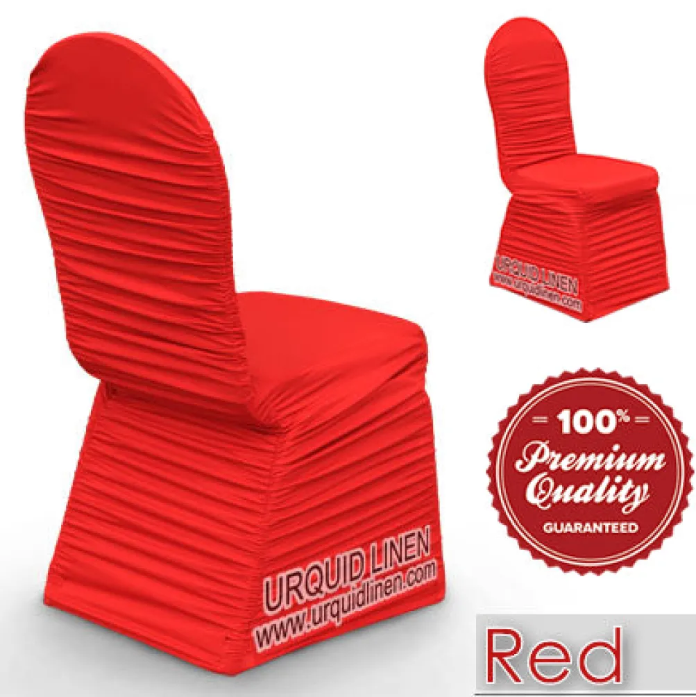 Roughed Spandex Banquet Chair Cover in Red