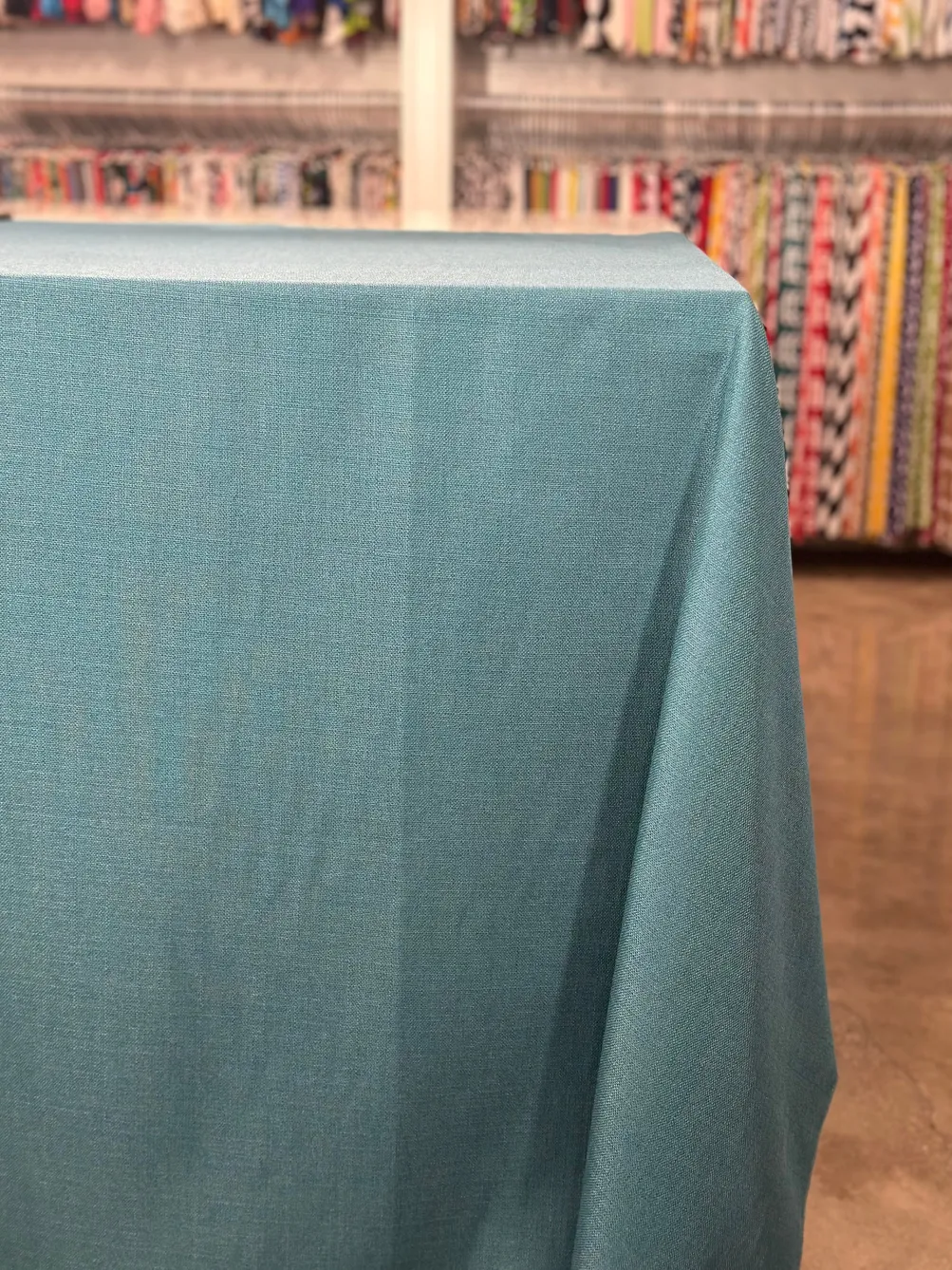 Rustic Linen Table Linen in Teal