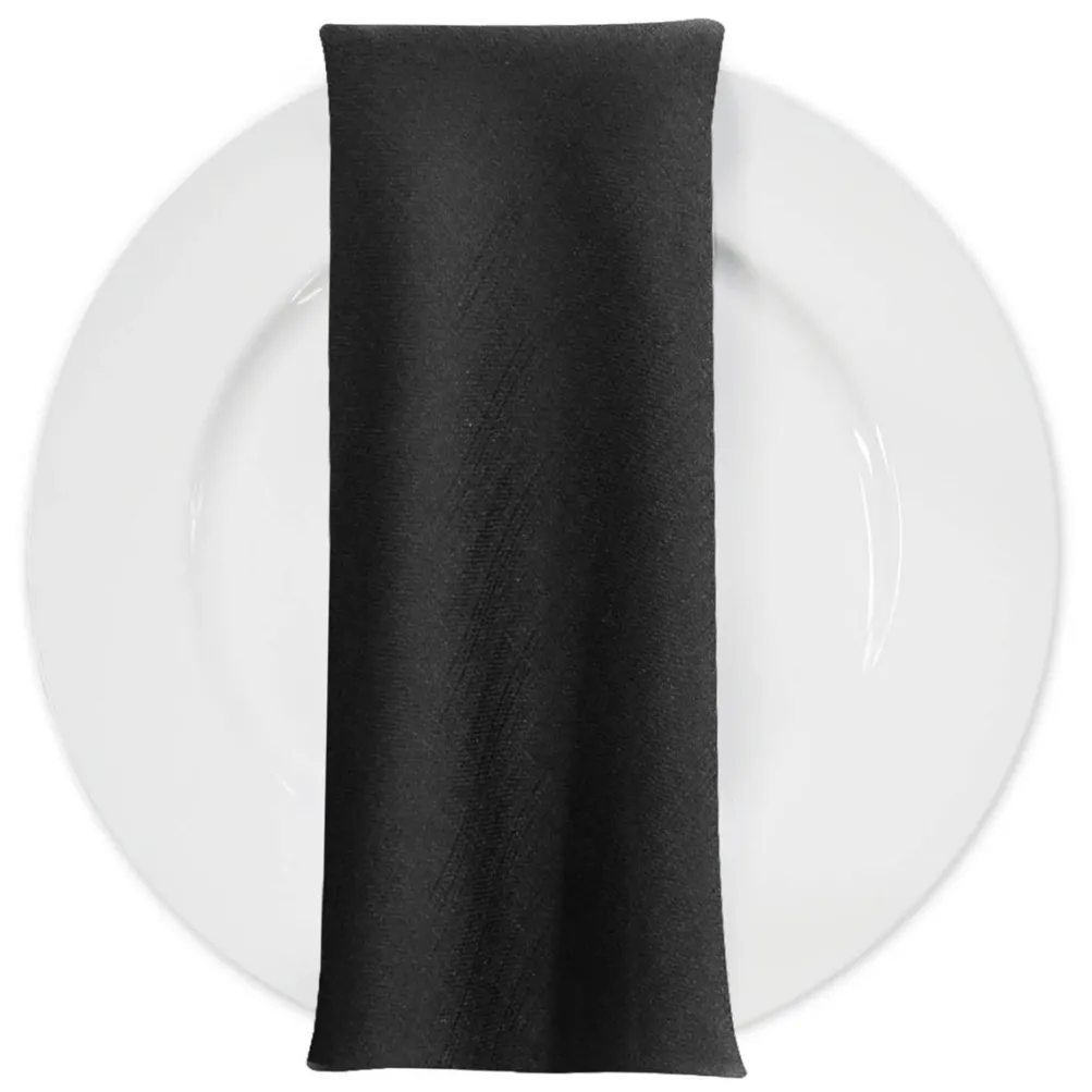 Rustic Linen Table Napkin in Black