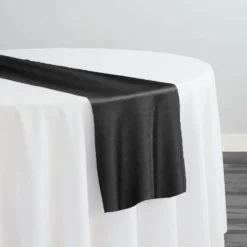 Rustic Linen Table Runner in Black