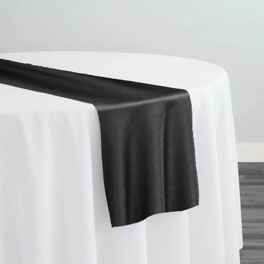 Rustic Linen Table Runner in Black