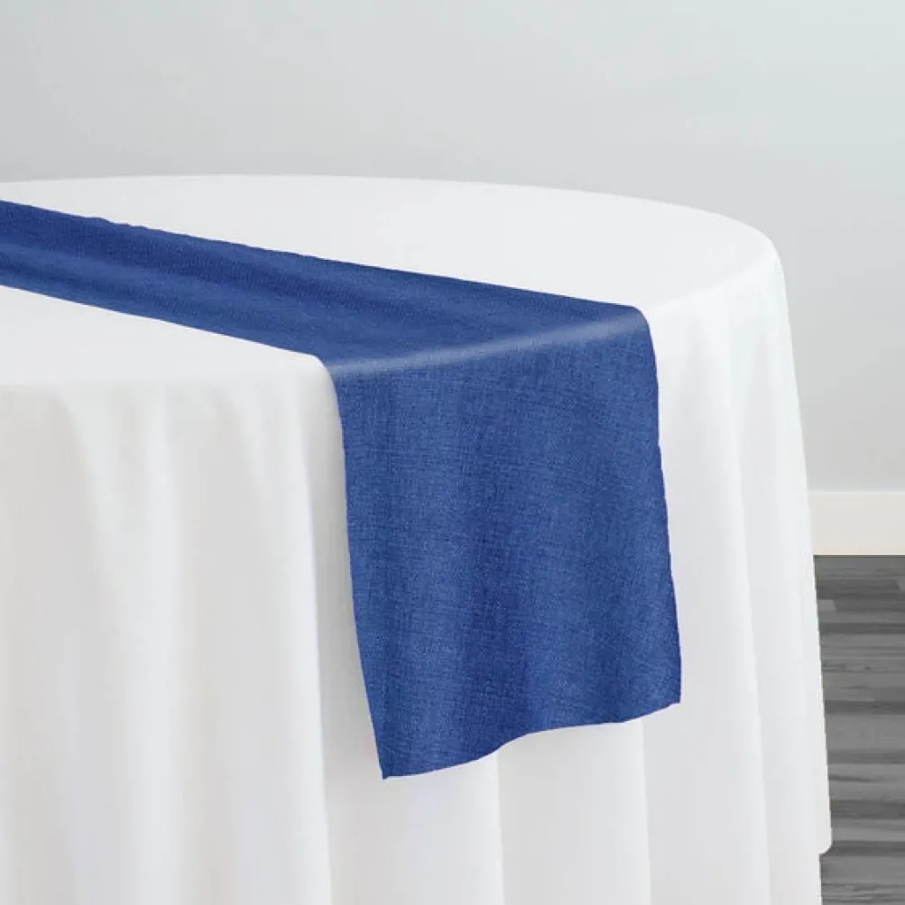 Rustic Linen Table Runner in Navy