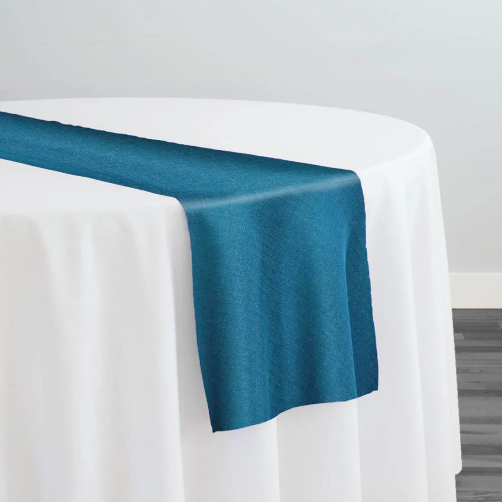 Rustic Linen Table Runner in Teal