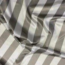 2" Satin Stripe Table Linen in White and Silver