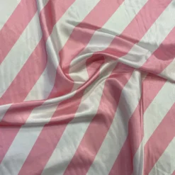 2" Satin Stripe Table Runner in White and Pink