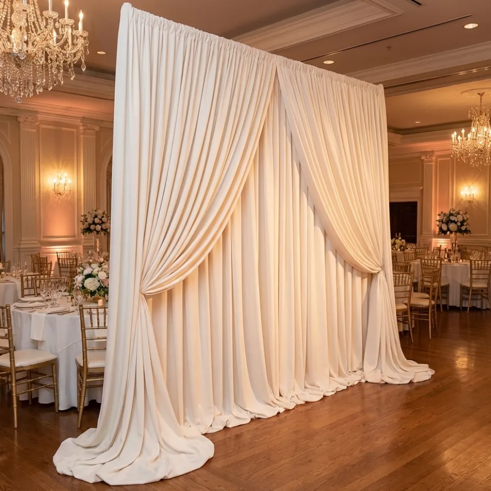 Scuba (Wrinkle-Free) Drapery Panel in Ivory