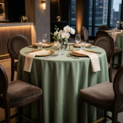 Scuba (Wrinkle-Free) Table Linen in Sage Mint