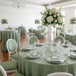 Scuba (Wrinkle-Free) Table Linen in Sage Mint