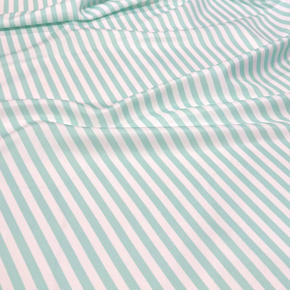 Seersucker (Poly Print) Table Linen in Teal Green