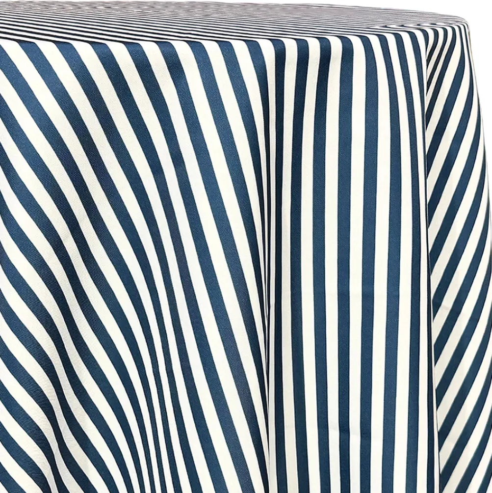 Seersucker (Poly Print) Table Linen in Navy