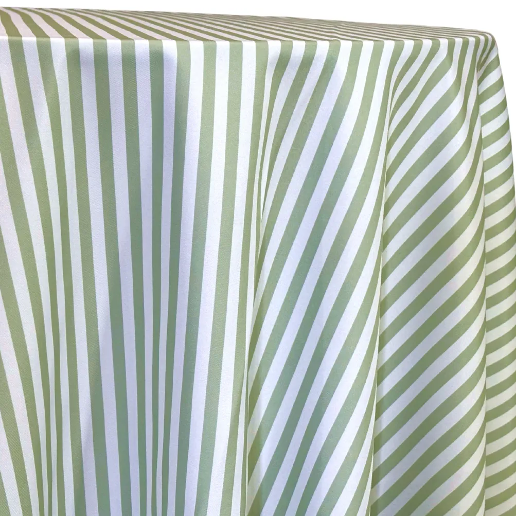 Seersucker (Poly Print) Table Linen in Sage