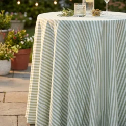 Seersucker (Poly Print) Table Linen in Sage