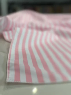 Seersucker (Poly Print) Table Linen in Pink