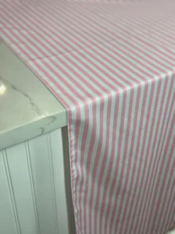 Seersucker (Poly Print) Table Linen in Pink