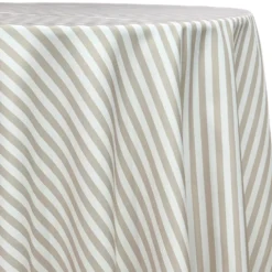 Seersucker (Poly Print) Table Linen in Taupe