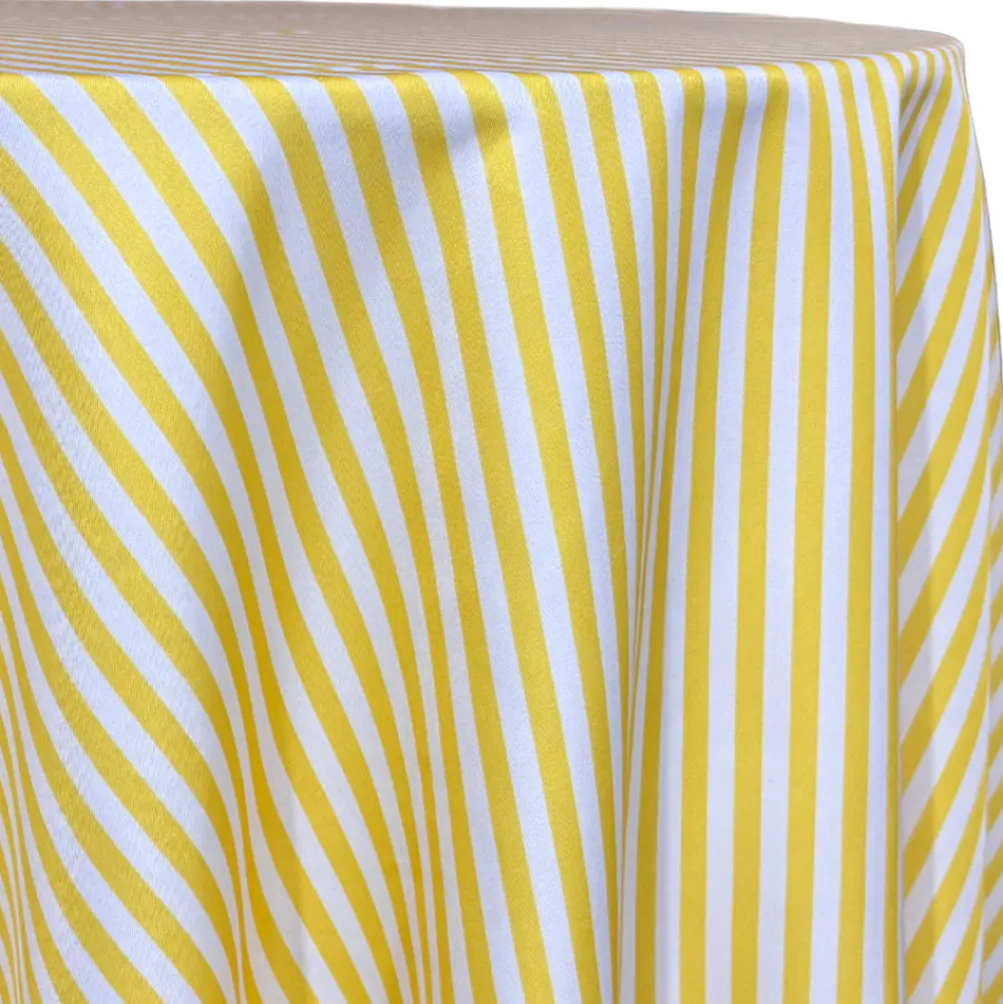 Seersucker (Poly Print) Table Linen in Yellow