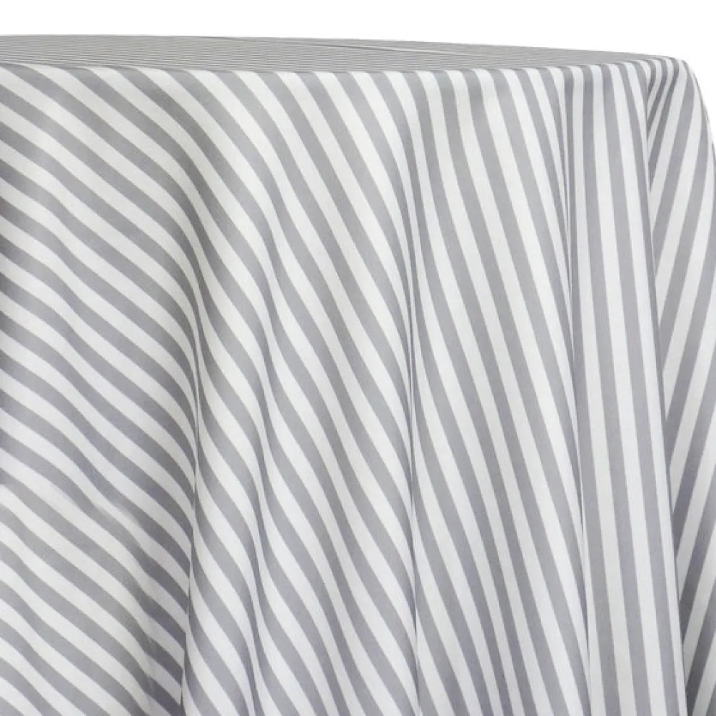 Seersucker (Poly Print) Table Linen in Silver