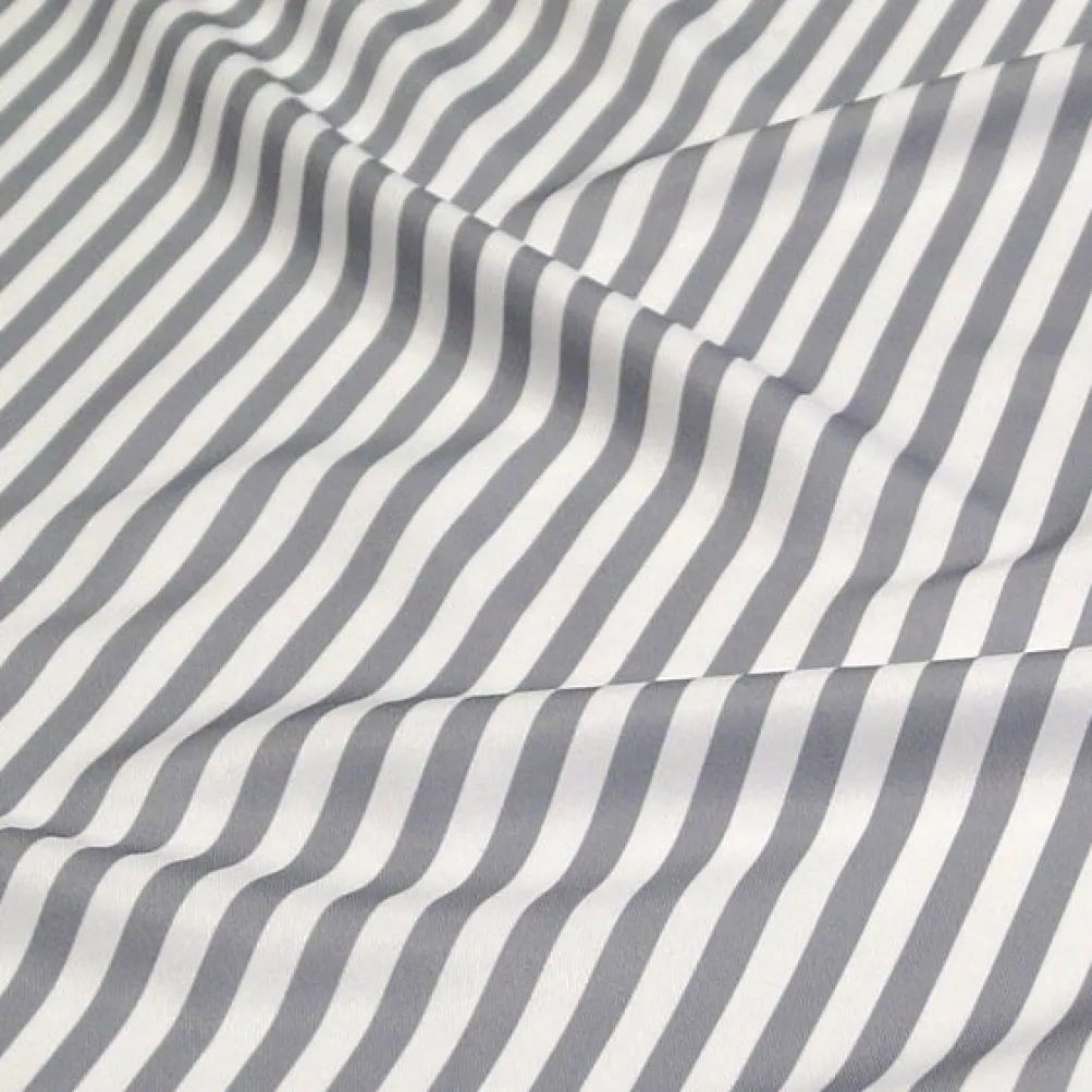 Seersucker (Poly Print) Table Linen in Silver