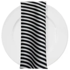 Seersucker (Poly Print) Table Napkin in Black
