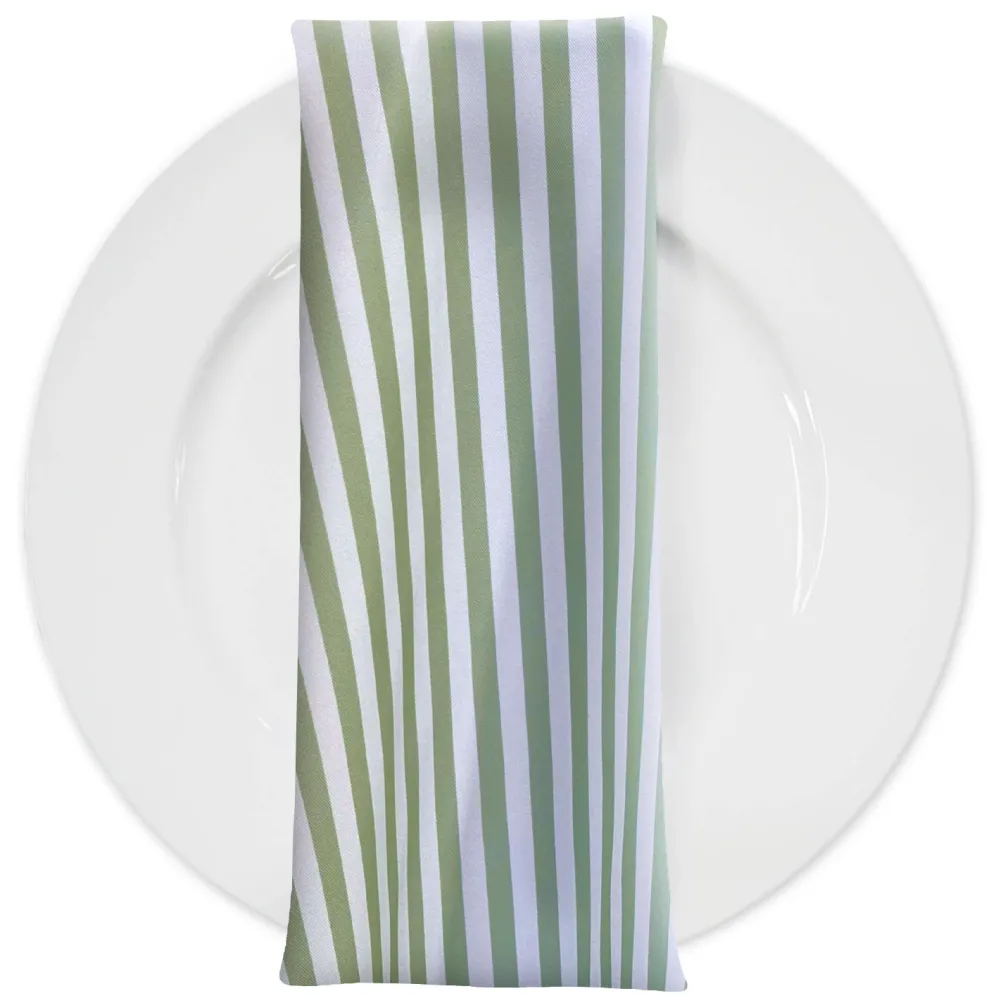 Seersucker (Poly Print) Table Napkin in Sage