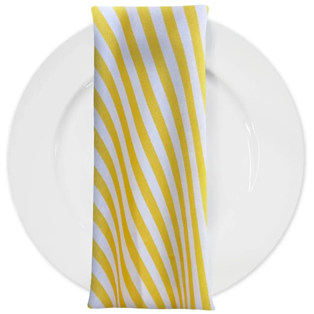 Seersucker (Poly Print) Table Napkin in Yellow