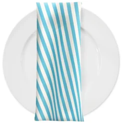 Seersucker (Poly Print) Table Napkin in Turquoise
