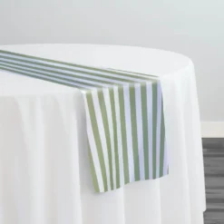 Seersucker (Poly Print) Table Runner in Sage