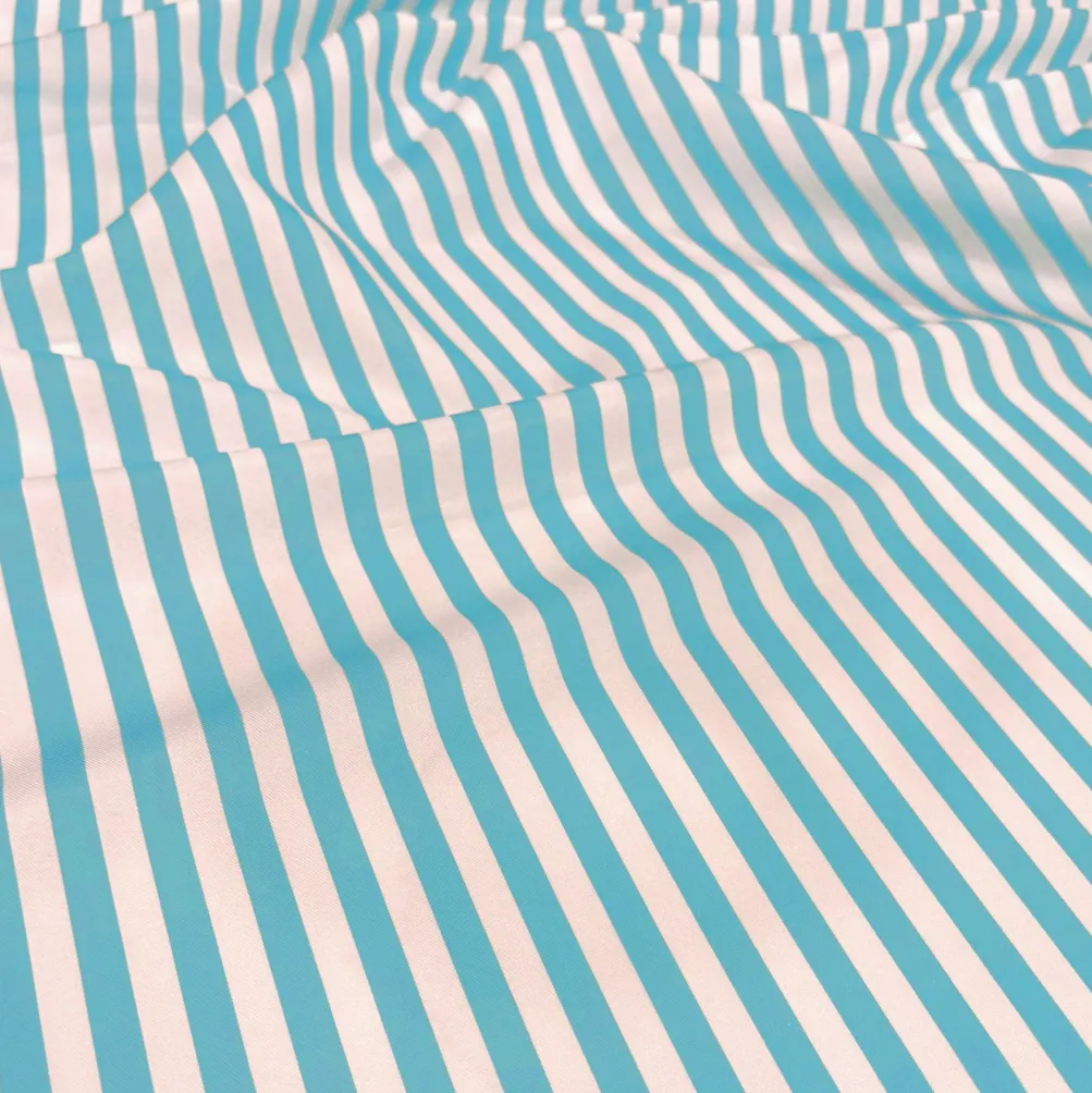 Seersucker (Poly Print) Table Runner in Turquoise