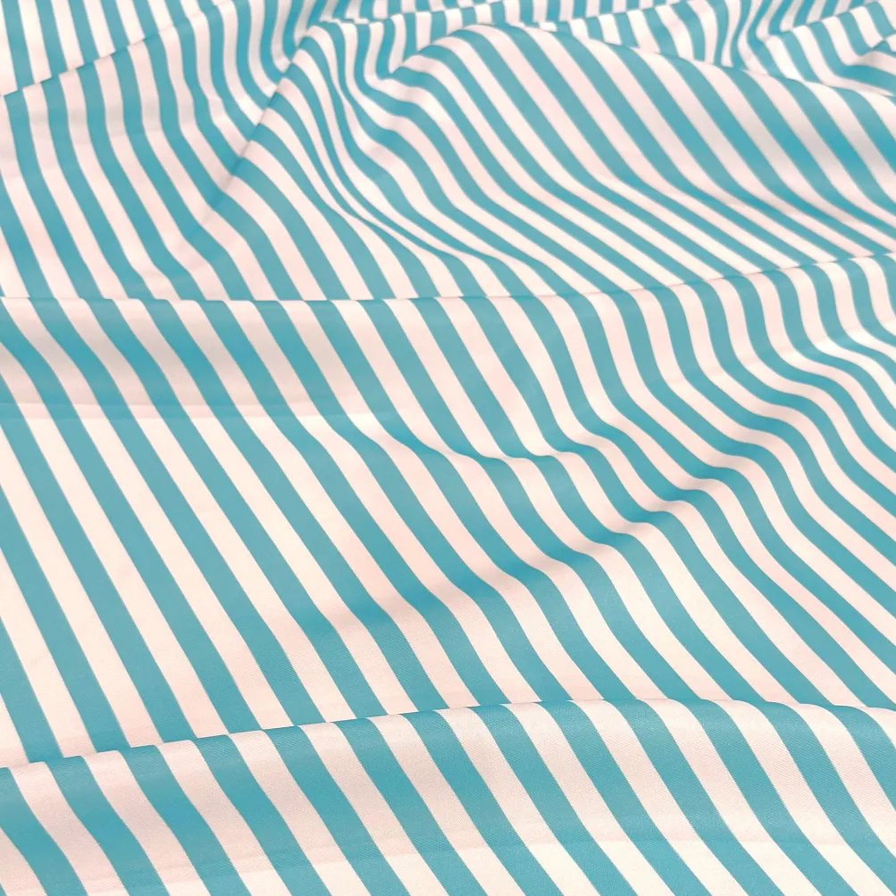 Seersucker (Poly Print) Table Runner in Turquoise