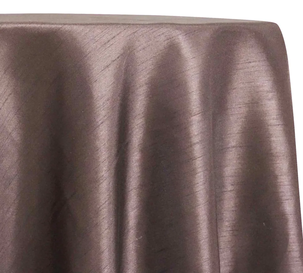 Shantung Satin (Reversible) Table Linen in Brown