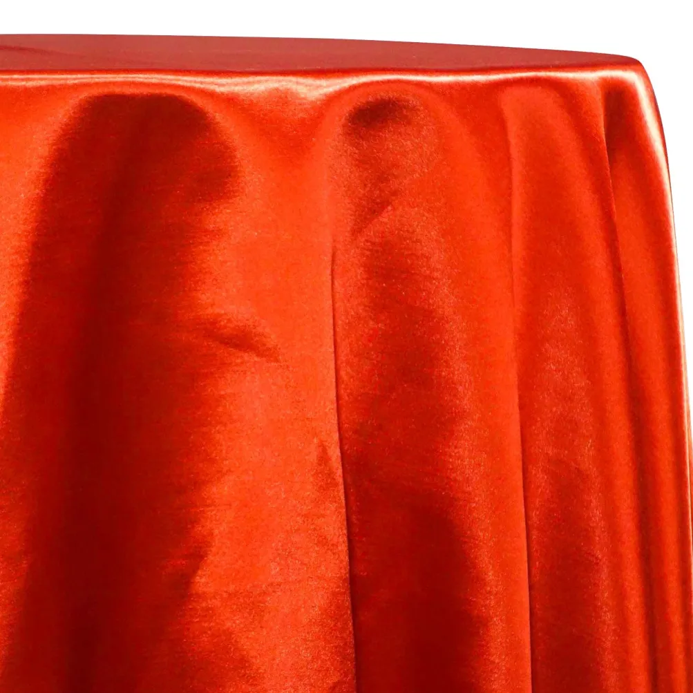 Shantung Satin (Reversible) Table Linen in Persimmon