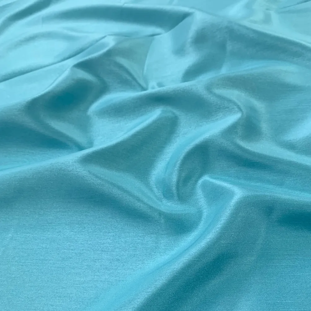 Shantung Satin (Reversible) Table Linen in Aqua